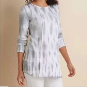 Soft Surroundings Lilidi Tie Dye Raw Edge Waffle, long sleeve- size large